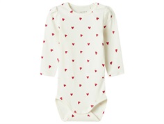 Name It bodysuit cloud dancer with heart print